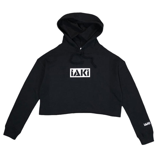 WOMENS Crop Hoodie BLACK - IAKI